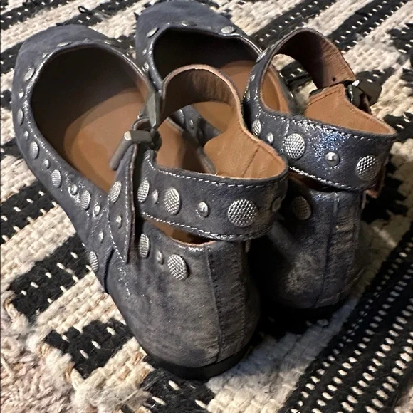 Free People Mystic Mary Jane Flats - Size 8.5 - Silver Distress - NWOT - Picture 8 of 9